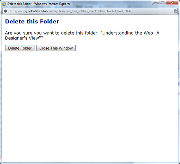 Deleting a Folder