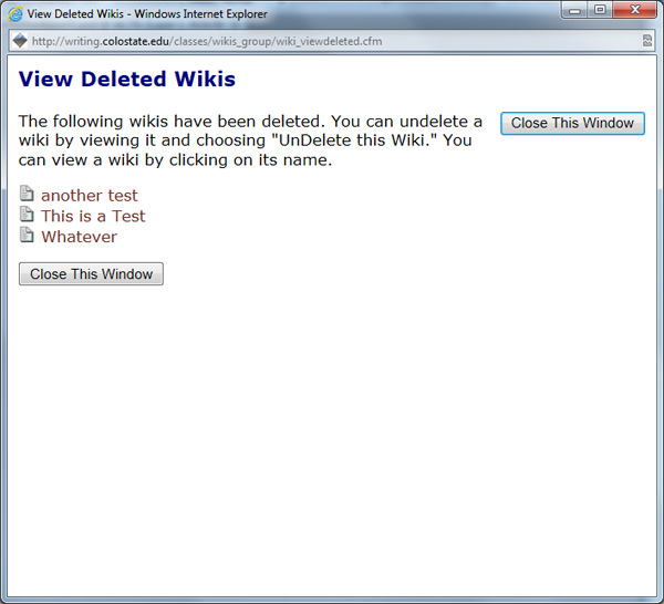 The Deleted Wikis