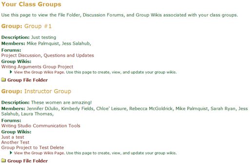 Viewing Group Wikis