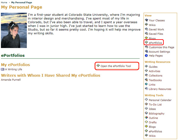 Accessing Your ePortfolios