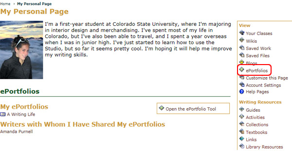 Accessing Your ePortfolios
