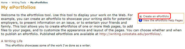 Creating an ePortfolio