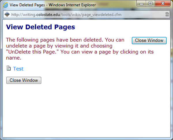 Deleted Pages