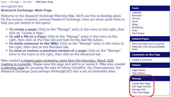 Managing a Wiki