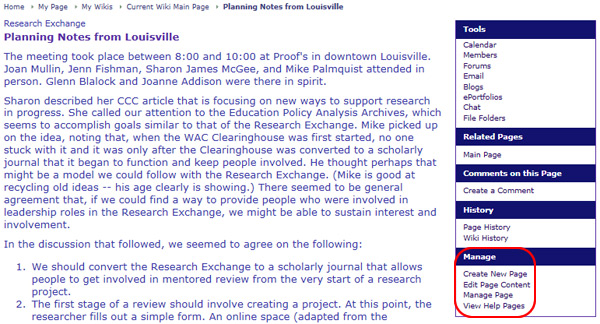 Managing a Wiki