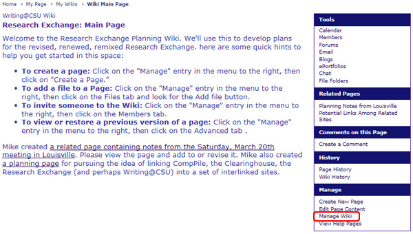 Managing a Wiki
