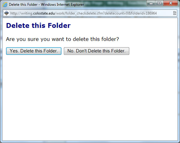 Deleting a Folder